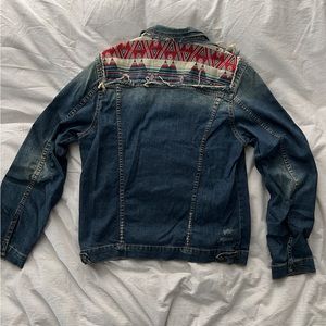 Zara Man Denim Couture Distressed Denim Jacket (L)